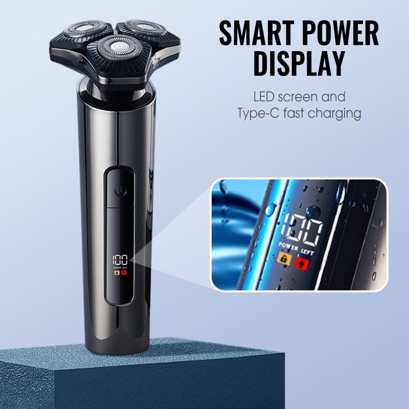 🔥Multifunktionell elektrisk LED-display 3-bladig rakhyvel för män 🧥