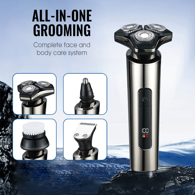 🔥Multifunktionell elektrisk LED-display 3-bladig rakhyvel för män 🧥