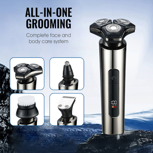 🔥Multifunktionell elektrisk LED-display 3-bladig rakhyvel för män 🧥