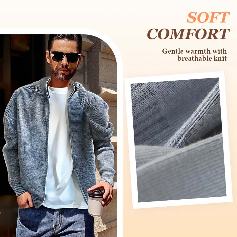 🔥Herrcardigan med hel dragkedja