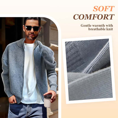 🔥Herrcardigan med hel dragkedja