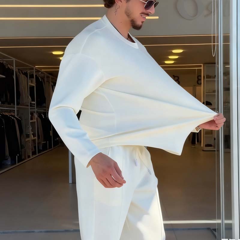 Herrkläder, tvådelat set i bomull med lätt stretch