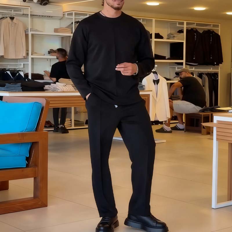 Herrkläder, tvådelat set i bomull med lätt stretch