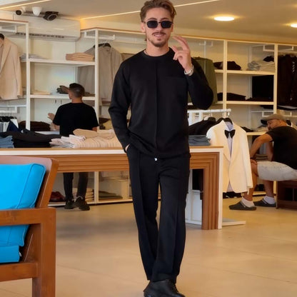 Herrkläder, tvådelat set i bomull med lätt stretch