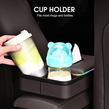 🔥Förvaringslåda i armstödet med LED-belysning