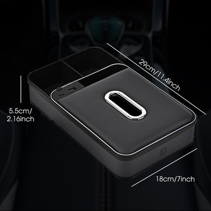 🔥Förvaringslåda i armstödet med LED-belysning