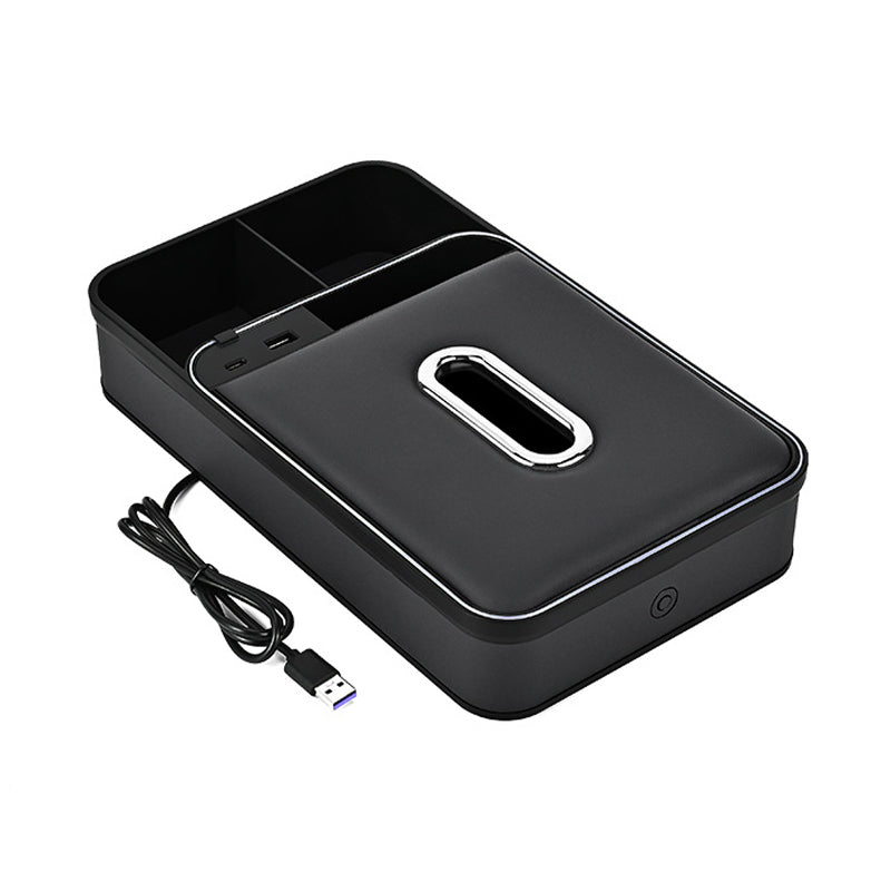 🔥Förvaringslåda i armstödet med LED-belysning