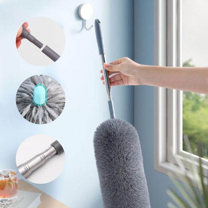 🧹 50 % RABATT NU! ✨ Utdragbar dammvippa – elektrostatisk, förlängbar 1,4–2,8m & tvättbar – perfekt för höga hörn och möbler 🏠