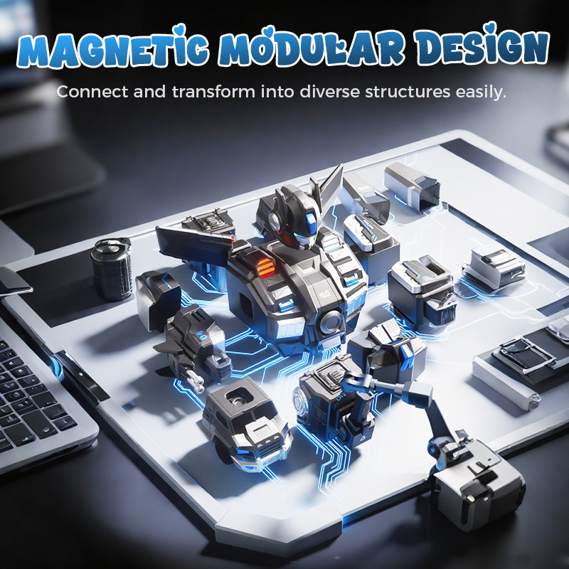 9 i 1 magnetisk transformerande bil och robotleksak