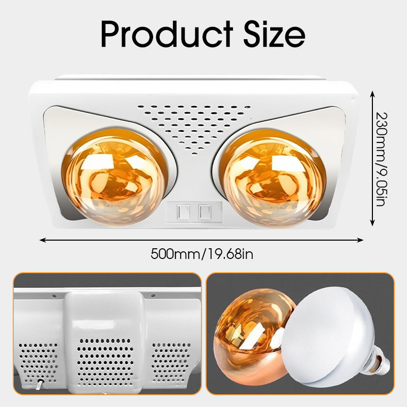 Väggmonterad värmelampa för badrum