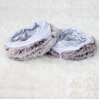 2-in-1 Foldable Indoor Soft Round Cat Tunnel Bed