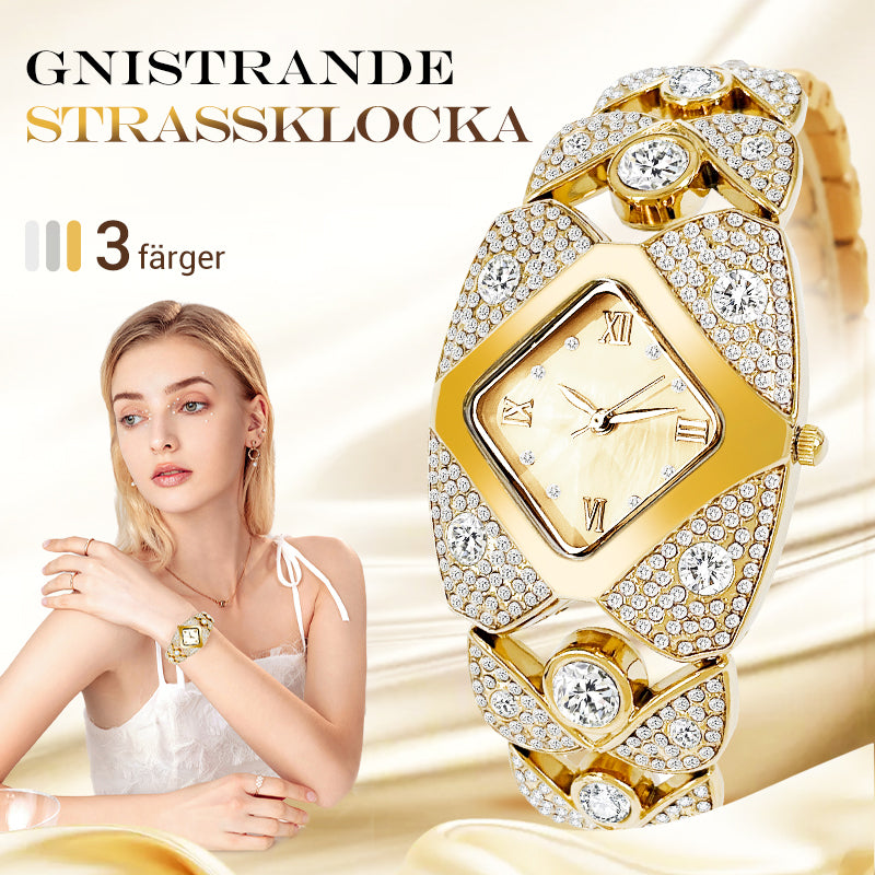 🔥Retro Kvartsklocka med Gnistrande Strass