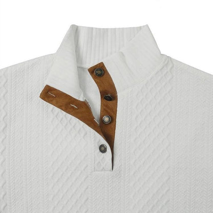 Casual långärmad pullover med armbågsskydd för män