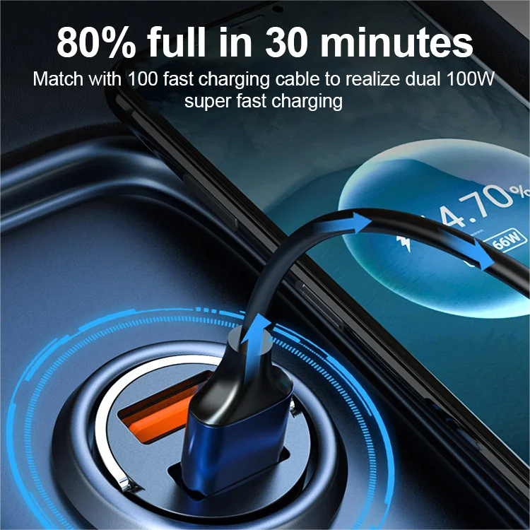 🔥2-portars kompakt snabbladdare för bil