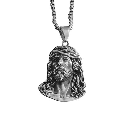 ⏳Begränsad tid 50 % rabatt⏰Halsband med Jesus-huvudhänge✝️📿