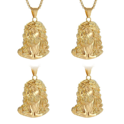 ⏳Begränsad tid 50 % rabatt⏰Halsband med Jesus-huvudhänge✝️📿