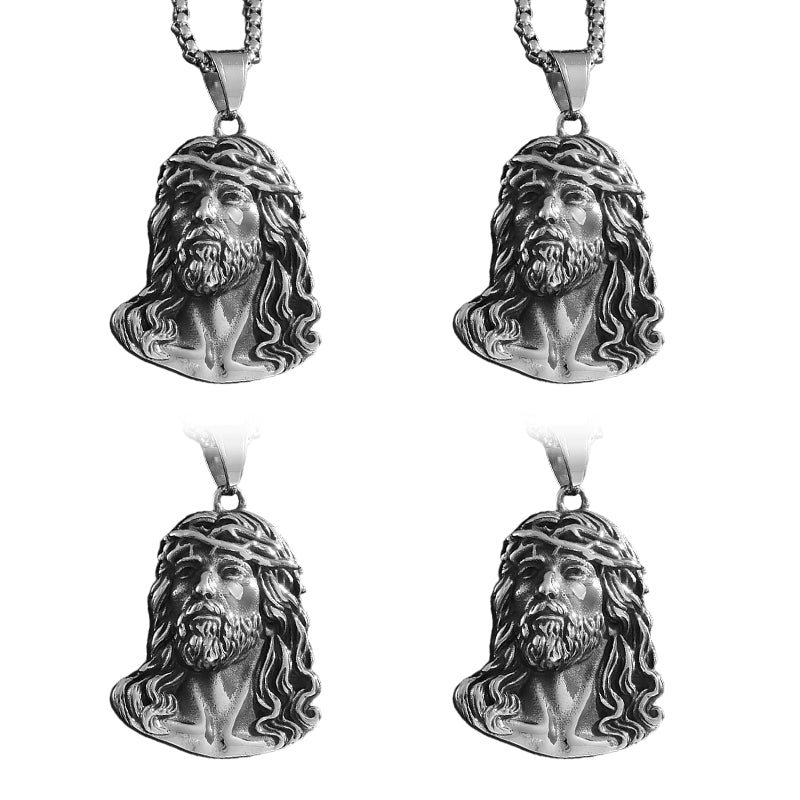 ⏳Begränsad tid 50 % rabatt⏰Halsband med Jesus-huvudhänge✝️📿