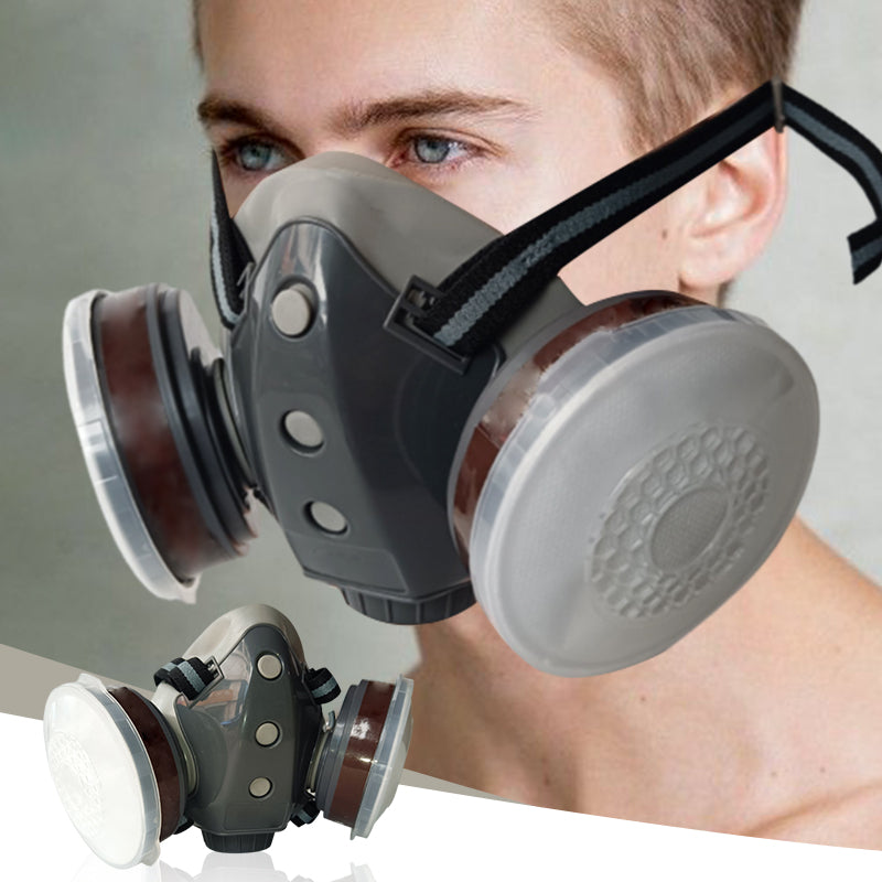 🎁Senaste dagskampanj 50% rabatt🔥Skydd som fungerar - gasmask med dubbla filter och aktivt kol