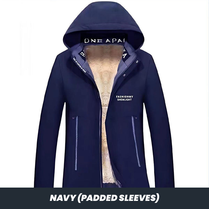 ✨Vintererbjudande💖Herr vinterjacka med huva och varm foder av fuskpäls