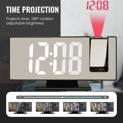 🔥60 % rabatt så länge lagret räcker!🎉Väckarklocka med projektor och LED-spegel 🕰️