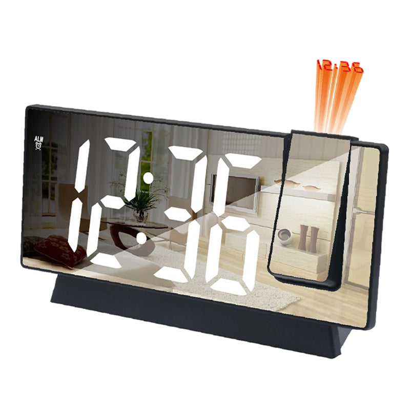 🔥60 % rabatt så länge lagret räcker!🎉Väckarklocka med projektor och LED-spegel 🕰️