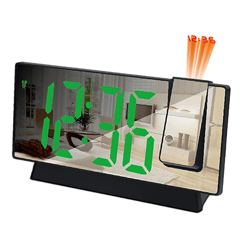 🔥60 % rabatt så länge lagret räcker!🎉Väckarklocka med projektor och LED-spegel 🕰️