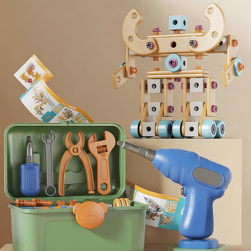 🧰 50% RABATT🧩 Barnens verktygssats, roligt DIY, utvecklar barns praktiska färdigheter🎪🔩