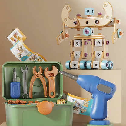 🧰 50% RABATT🧩 Barnens verktygssats, roligt DIY, utvecklar barns praktiska färdigheter🎪🔩