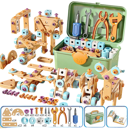 🧰 50% RABATT🧩 Barnens verktygssats, roligt DIY, utvecklar barns praktiska färdigheter🎪🔩