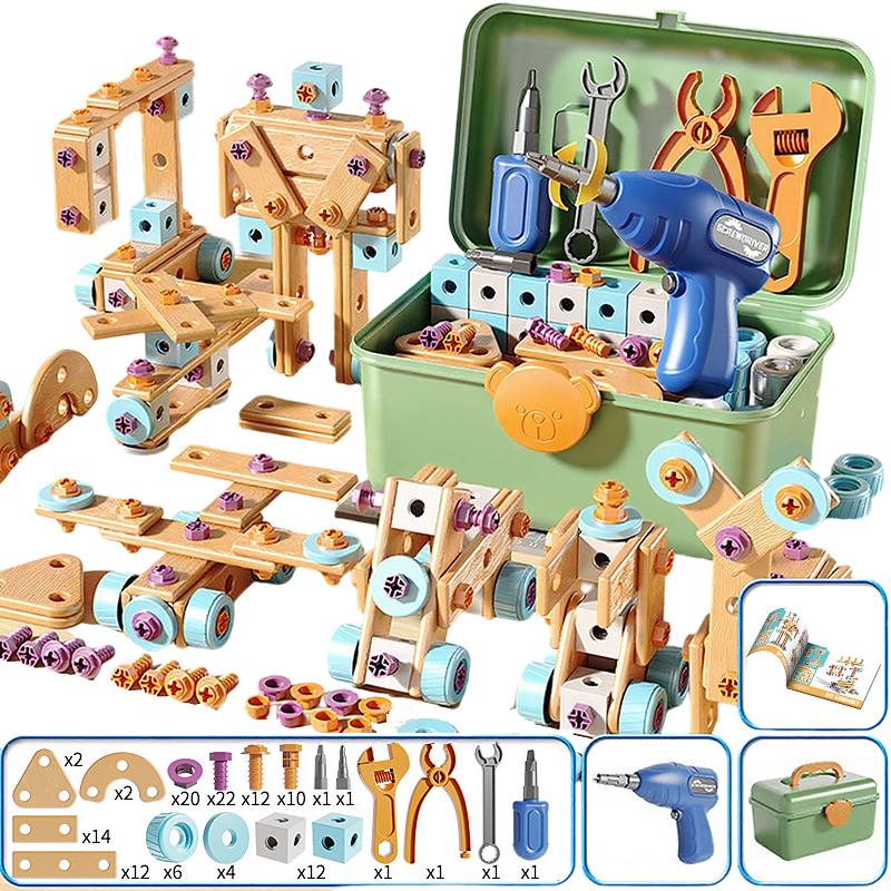 🧰 50% RABATT🧩 Barnens verktygssats, roligt DIY, utvecklar barns praktiska färdigheter🎪🔩