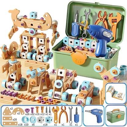 🧰 50% RABATT🧩 Barnens verktygssats, roligt DIY, utvecklar barns praktiska färdigheter🎪🔩