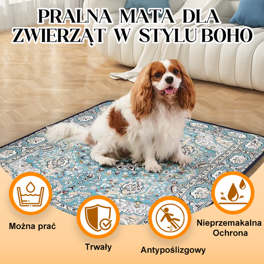 🐾50 % rabatt✨Tvättbar Boho-matta för Husdjur – Snabbsugande, Halksäker & Återanvändbar!