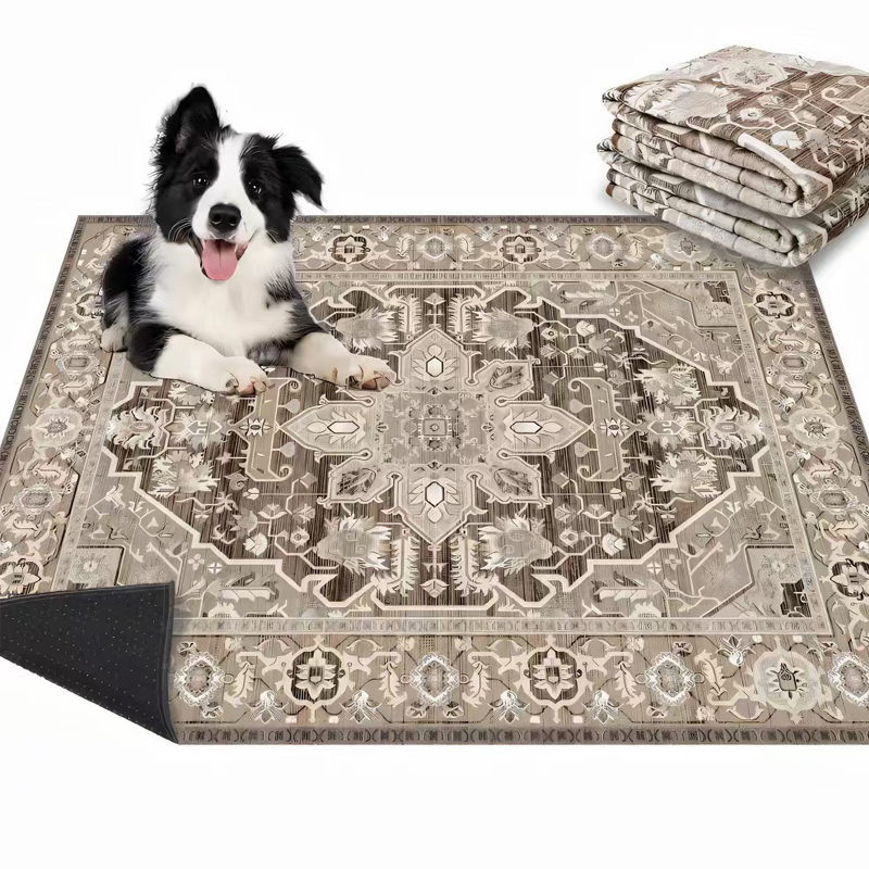 🐾50 % rabatt✨Tvättbar Boho-matta för Husdjur – Snabbsugande, Halksäker & Återanvändbar!