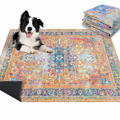 🐾50 % rabatt✨Tvättbar Boho-matta för Husdjur – Snabbsugande, Halksäker & Återanvändbar!