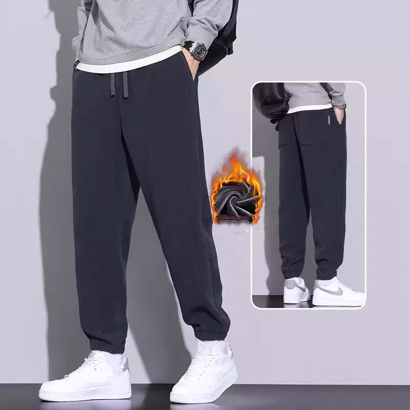 🔈🔈60% rabatt🔥Herrmanchesterbyxor med avsmalnande passform, dragsko och fickor