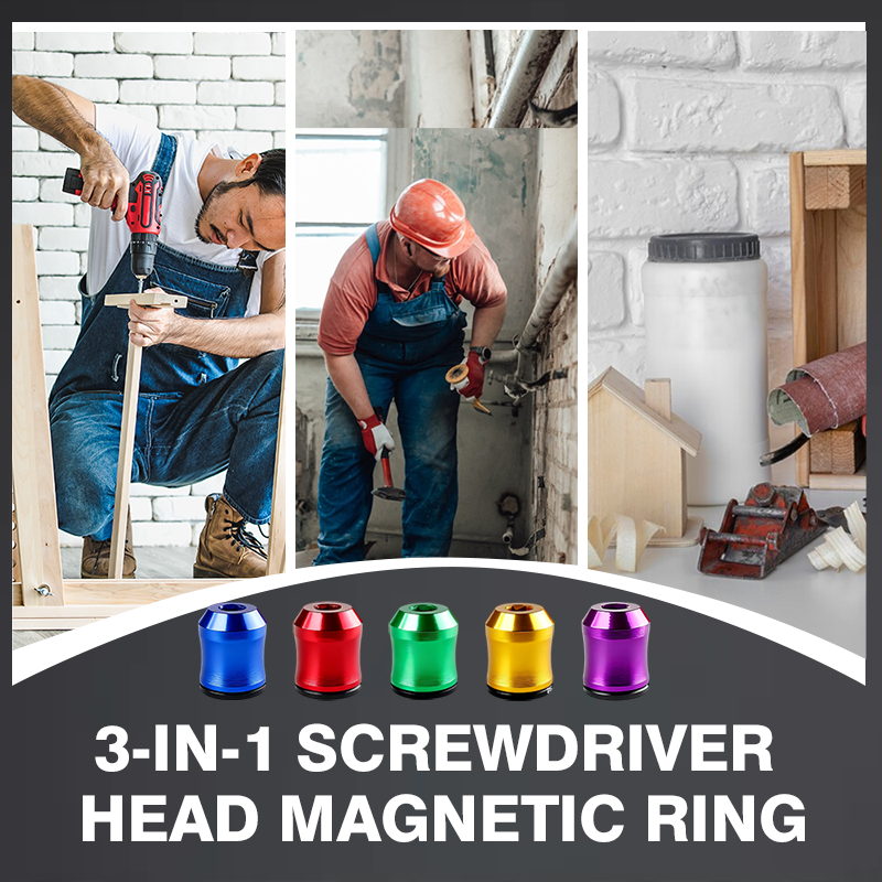 ⚡ Magnetisk skruvmejselring 3-i-1 – snabb bitsbyte, säkert grepp & portabel 🧲