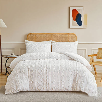 3-delat tuftat sängklädesset med utskuret mönster