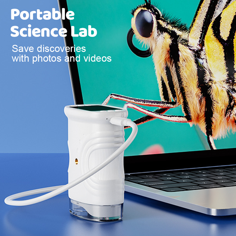 🔬 HET REA 50 % RABATT! ✨ Handhållet fickmikroskop för barn – 60 gångers förstoring med LED-belysning för utomhusutforskning och STEM-inlärning 🌿📚