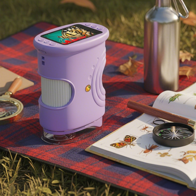 🔬 HET REA 50 % RABATT! ✨ Handhållet fickmikroskop för barn – 60 gångers förstoring med LED-belysning för utomhusutforskning och STEM-inlärning 🌿📚