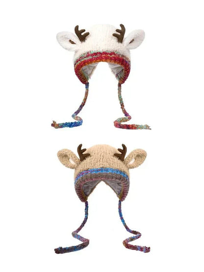 🎁🎄Julrea 50 % rabatt! 🦌Originaldesign Festlig julmössa med horn🧶
