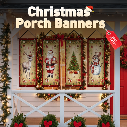 Julbanderoller för veranda och entré – 2-pack festlig dörrdekoration (180 x 30 cm)