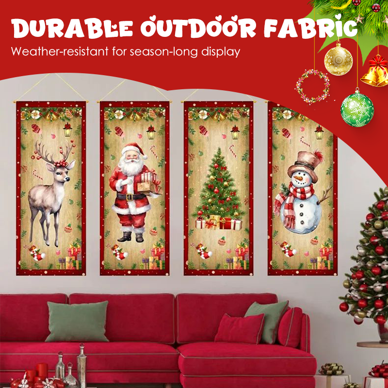 Julbanderoller för veranda och entré – 2-pack festlig dörrdekoration (180 x 30 cm)