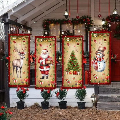 Julbanderoller för veranda och entré – 2-pack festlig dörrdekoration (180 x 30 cm)