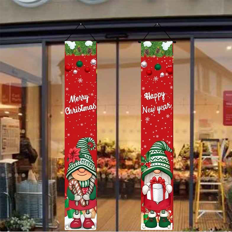 Julbanderoller för veranda och entré – 2-pack festlig dörrdekoration (180 x 30 cm)