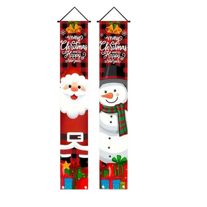 Julbanderoller för veranda och entré – 2-pack festlig dörrdekoration (180 x 30 cm)
