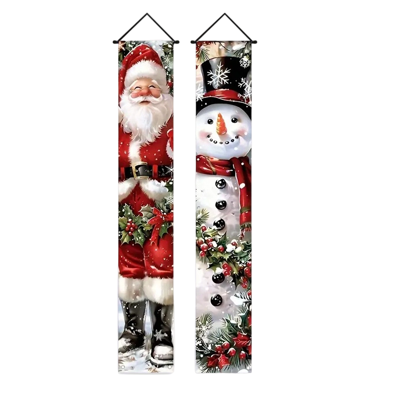 Julbanderoller för veranda och entré – 2-pack festlig dörrdekoration (180 x 30 cm)