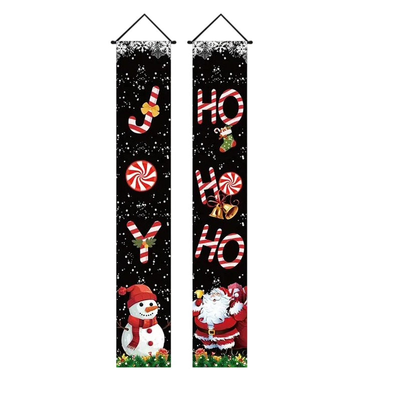 Julbanderoller för veranda och entré – 2-pack festlig dörrdekoration (180 x 30 cm)