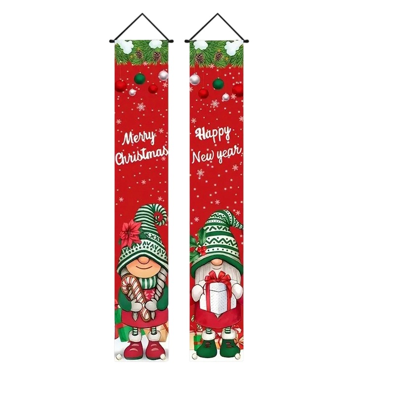 Julbanderoller för veranda och entré – 2-pack festlig dörrdekoration (180 x 30 cm)