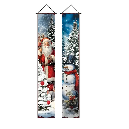 Julbanderoller för veranda och entré – 2-pack festlig dörrdekoration (180 x 30 cm)