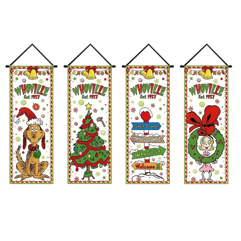 Julbanderoller för veranda och entré – 2-pack festlig dörrdekoration (180 x 30 cm)
